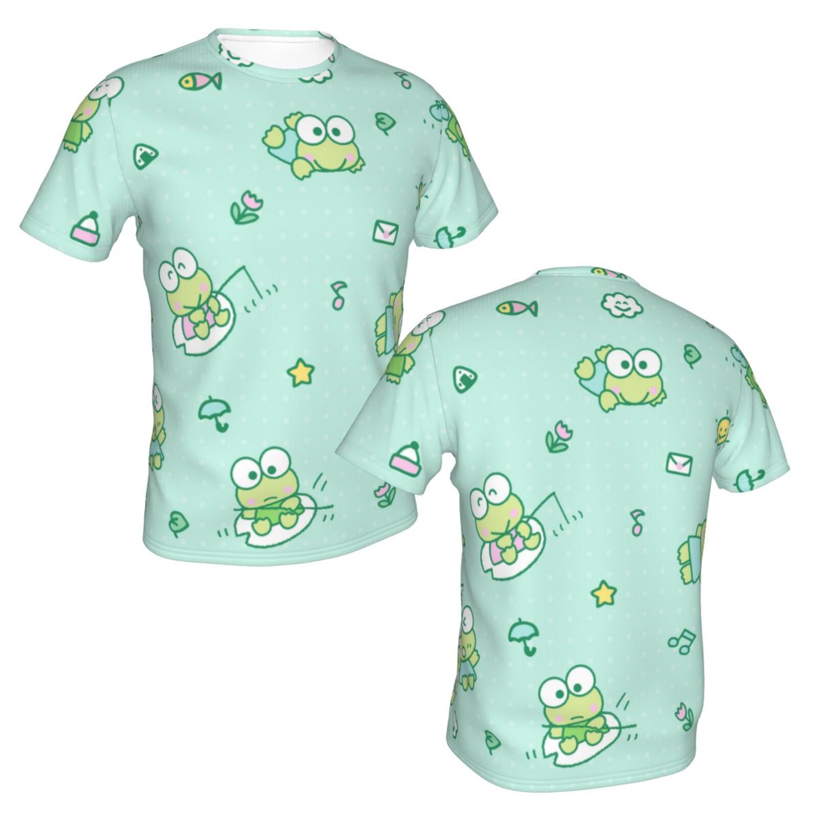 Unisex Keroppi T Shirts 3D Printed Short Sleeve Shirts Casual Graphics Tees For Adult Men Women